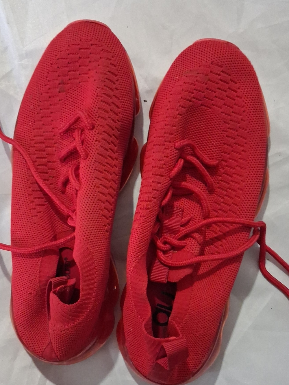Source Unknown Red Knit Athletic Sneakers